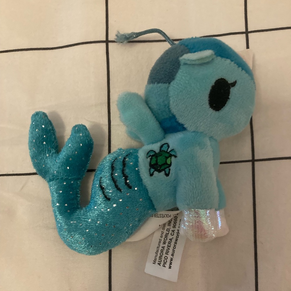 Tokidoki Neon Star Mermicorno Cerulean with clip Plush Toy 5 inch